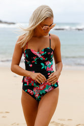 2-teiliger Tankini-Badeanzug mit Volant